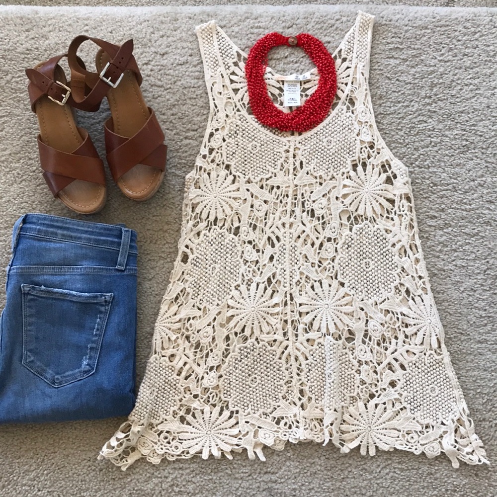 Crochet, Sleeveless Tunic Top - Picture 2 of 7